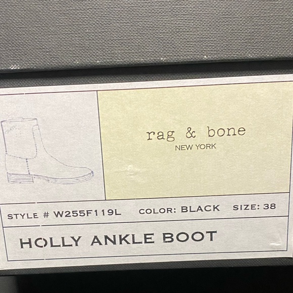 Rag & Bone Holly Ankle Boot Black Leather NWT - Picture 8 of 8